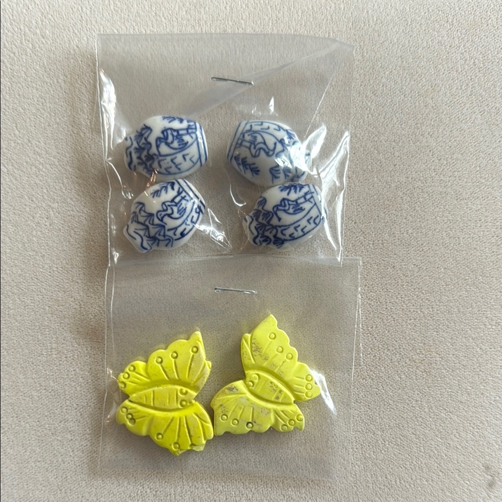 Blue and Yellow Decorative Beads